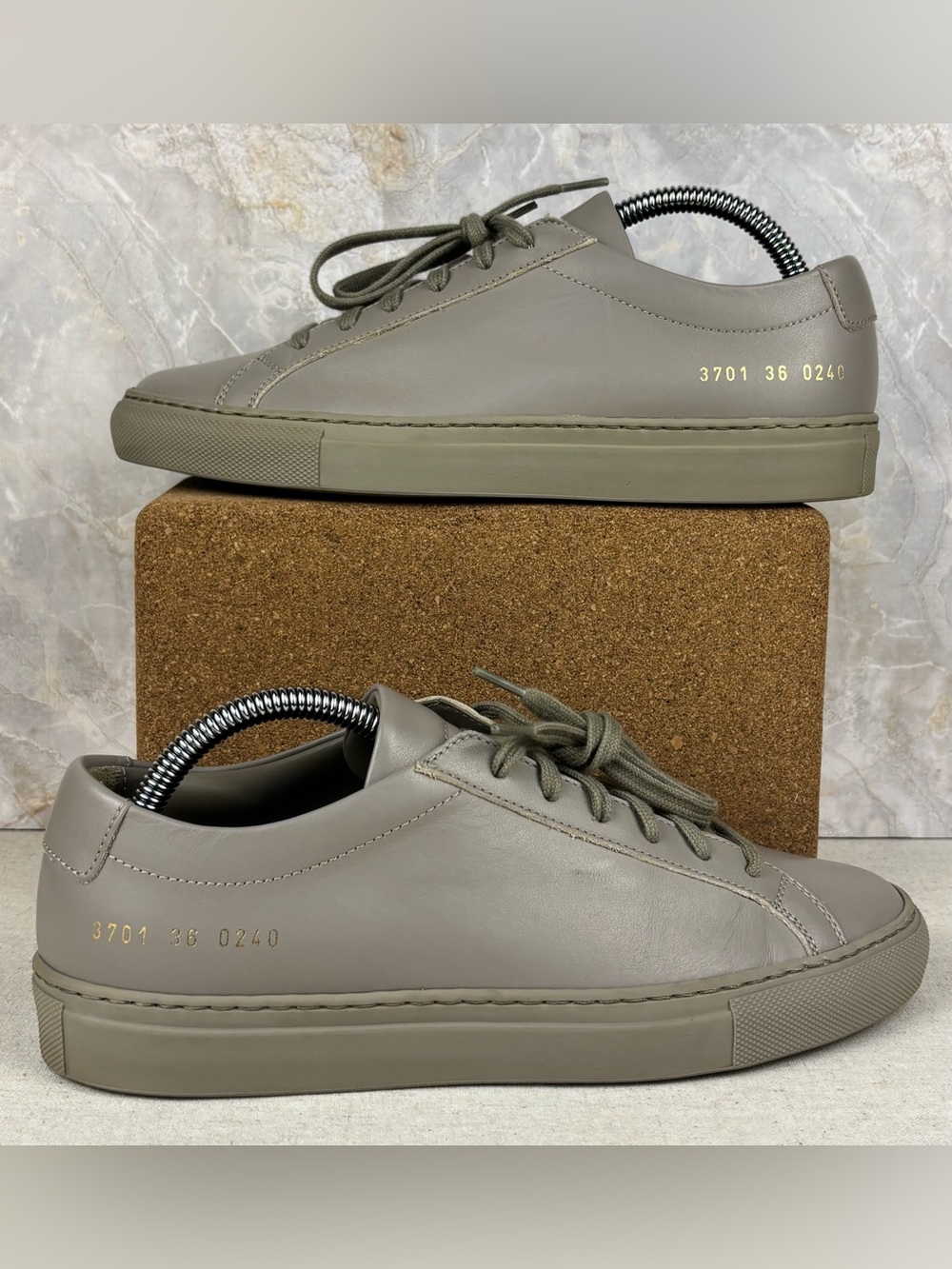 Common Projects Low-Top Sneakers in Taupe Gray